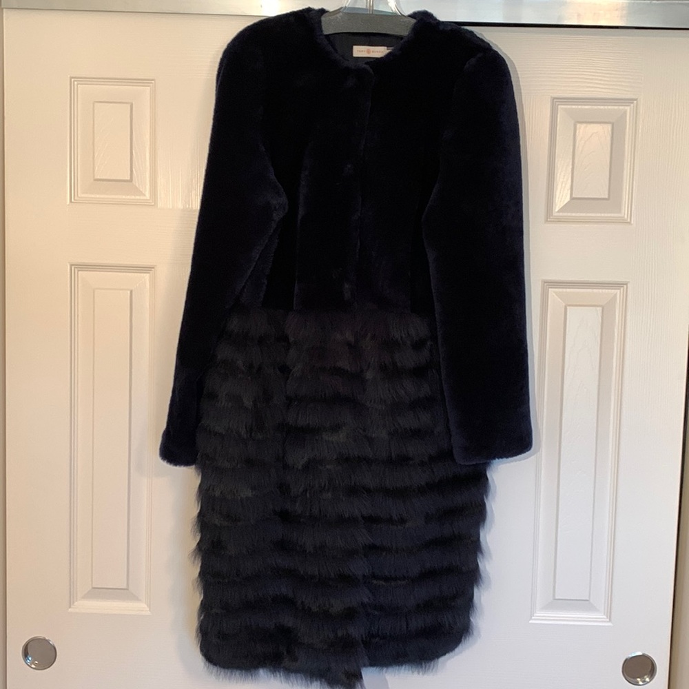 Full Length• Royal Blue•Lamb and Rabbit Fur Coat• Tory Burch